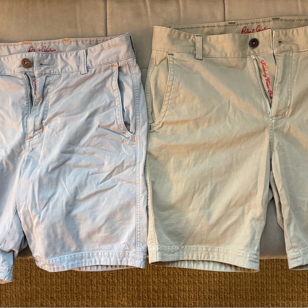 Robert Graham Men's Grey and Khaki Shorts